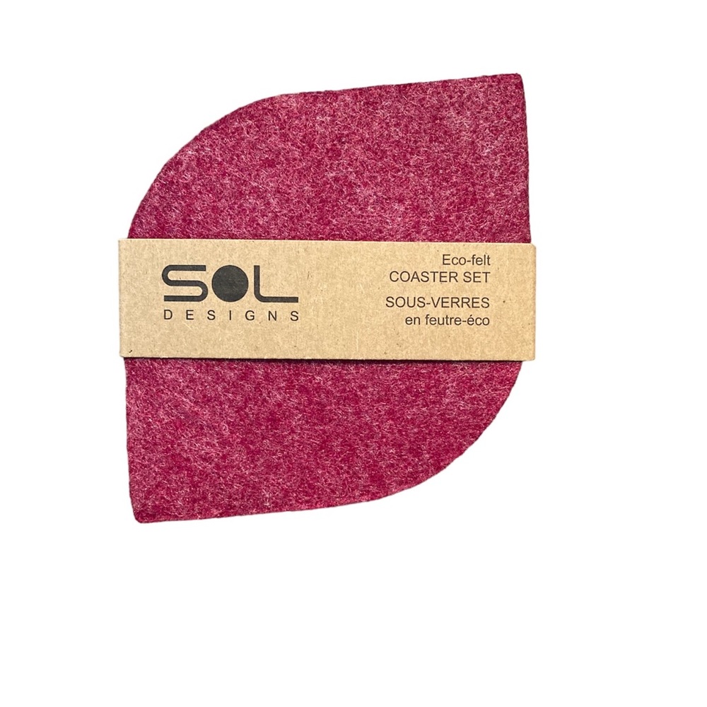 Eco-felt Coaster Set/Environmentally Friendly Leaf Shaped Coasters NEVER USED